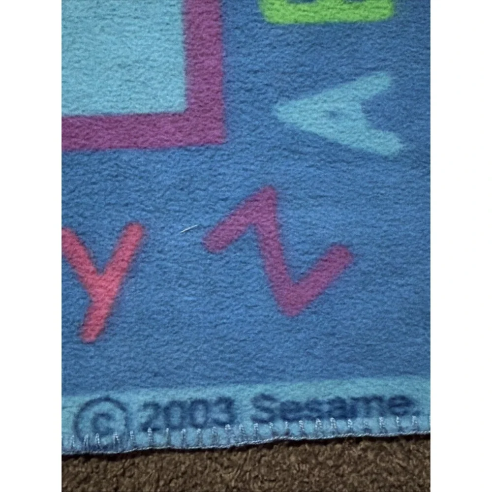 Vintage 2003 Sesame Street Big Bird Alphabet Fleece Blanket 50x59